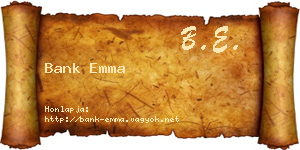 Bank Emma névjegykártya