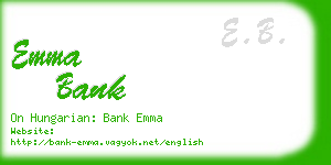 emma bank business card
